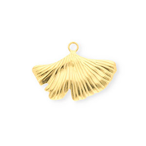 Colgantes Acero Inox hoja Ginkgo Dorado