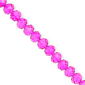 Abalorios faceteados disco 8x6mm Rosa fucsia