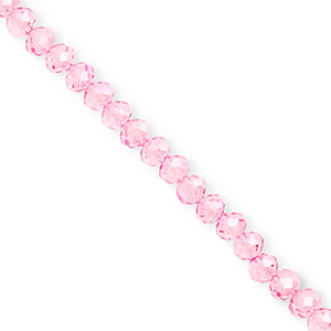 Abalorios faceteados disco 6x5mm Rosa claro