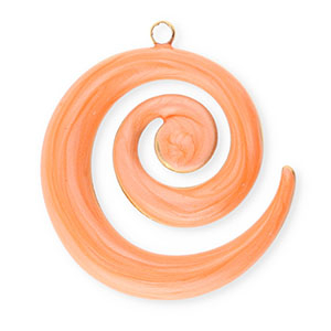 Colgantes Acero Inox esprial Dorado-naranja coral m&aacute;rmol