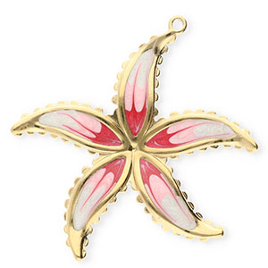 Colgantes Acero Inox flor Dorado-blanco nacar-rosa-rosa cereza