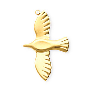 Colgantes Acero Inox p&aacute;jaro Dorado