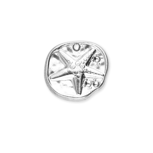 Colgantes Acero Inox redondos con estrella de mar Plateado