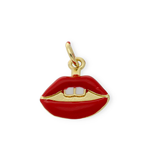 Metal TQ lat&oacute;n colgante kiss Dorado-rojo-blanco