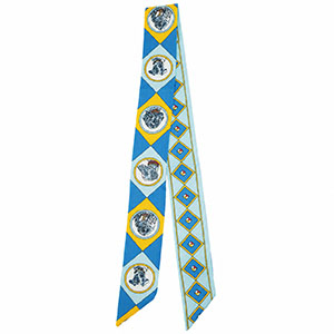 Bandana Pa&ntilde;uelo con perros Azul-azul claro-naranja
