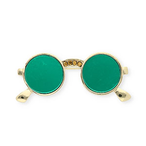 Broches gafas de sol con strass Dorado-verde