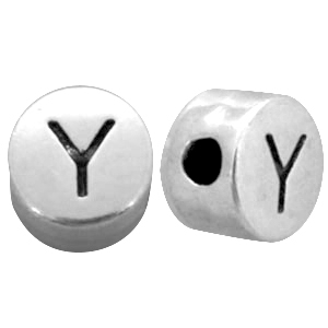 Abalorios letras met&aacute;licos DQ Y Plata vieja (sin n&iacute;quel)