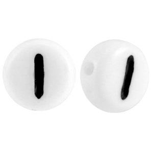 Abalorios acr&iacute;lico n&uacute;mero 1 blanco