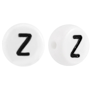Abalorios alfabeto acr&iacute;lico letra Z blanco