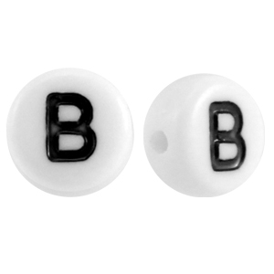 Abalorios alfabeto acr&iacute;lico letra B blanco