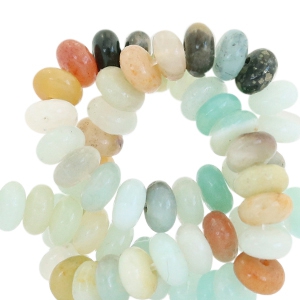 Piedras naturales Calcedonia (Cuarzo) disc 4mm Multicolor turqueza
