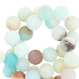 Piedras naturales Calcedonia (Cuarzo) 8mm mate Light multicolor turqueza