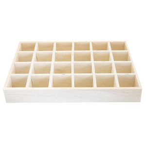 Expositor de joyer&iacute;a de madera 24-compartimentos natural (color natural de la madera)