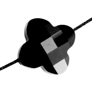 Abalorios faceteados Fashion tr&eacute;bol negro Jet