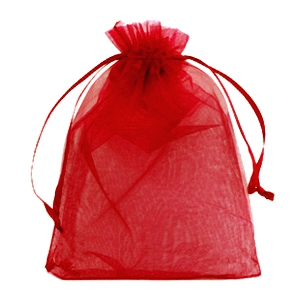 Bolso de organza 13x18cm Rojo jester