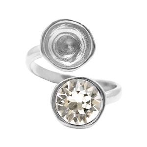 Fornituras DQ met&aacute;licas anillo con engaste para SS39 plata vieja (sin n&iacute;quel)