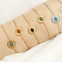 Preciosos anillos y pulseras de acero inoxidable con piedra natural