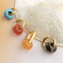 Elegantes pendientes y colgantes con piedras naturales rondeles