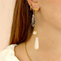 Trucos para pendientes de moda con abalorios de piedra natural gota