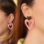 Crea Pendientes con Colgantes de resina y colgantes de Acero Inox coraz&oacute;n