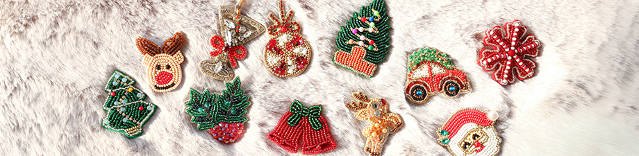 Nueva colecci&oacute;n de broches navide&ntilde;os con abalorios
